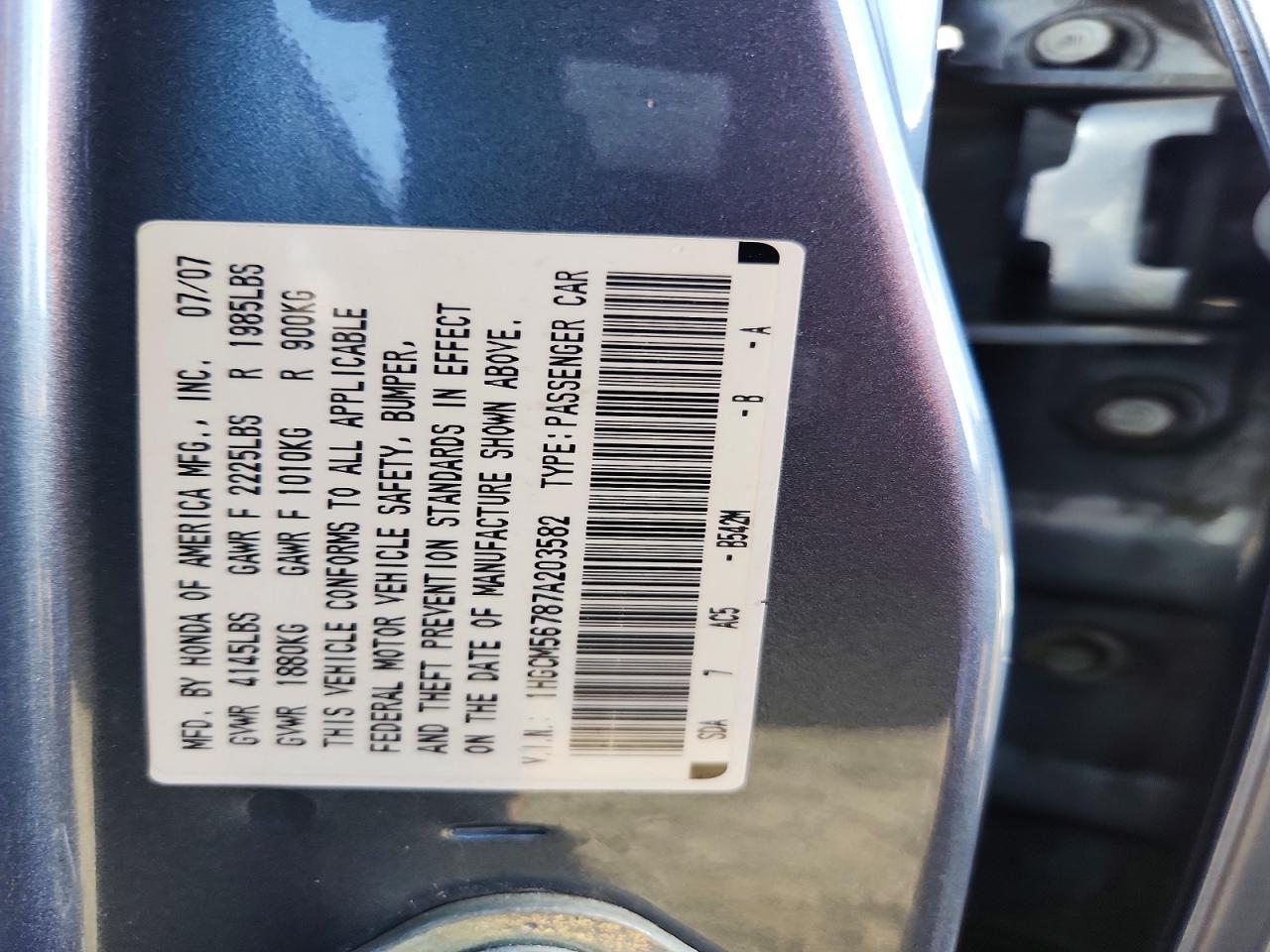 2007 HONDA ACCORD
