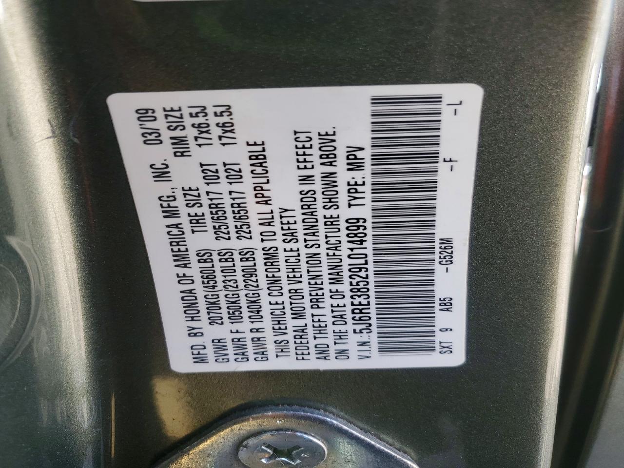 2009 HONDA CRV