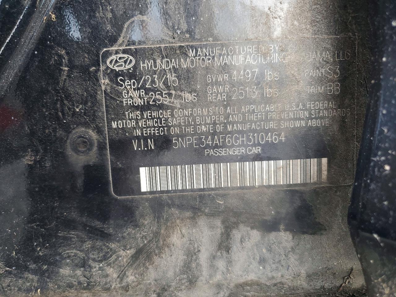 2016 HYUNDAI SONATA