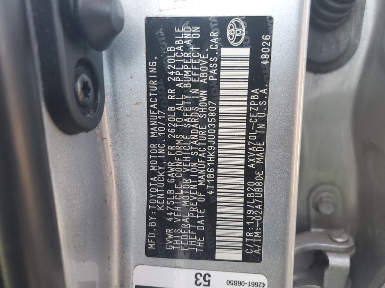2018 TOYOTA CAMRY