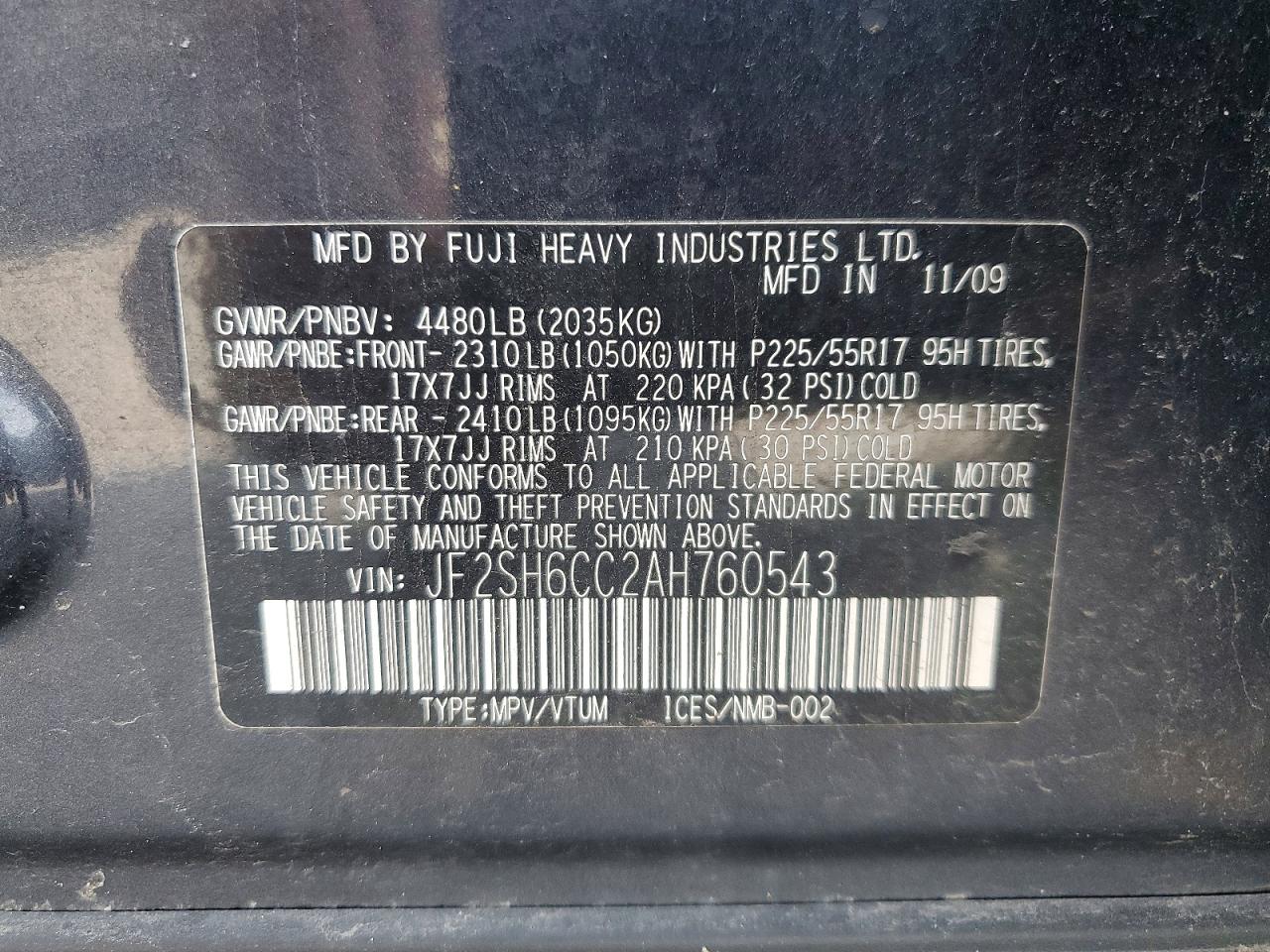 2010 SUBARU FORESTER