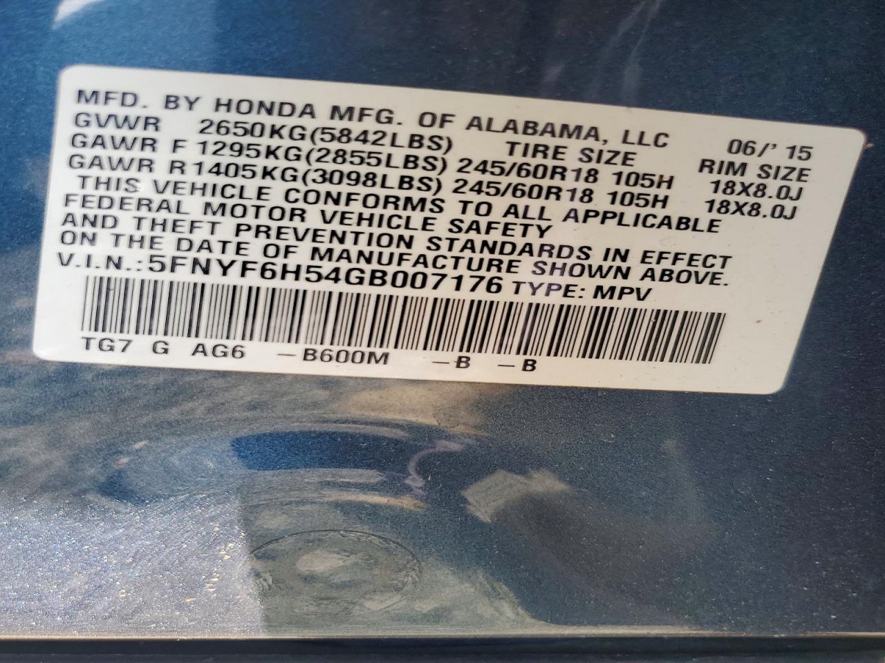 2016 HONDA PILOT