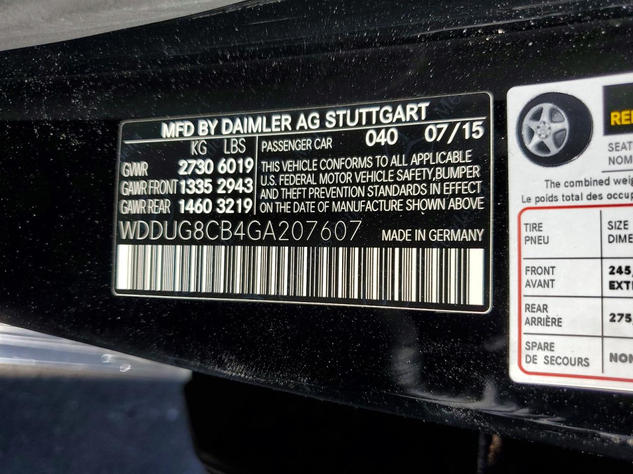 2016 MERCEDES-BENZ S-CLASS
