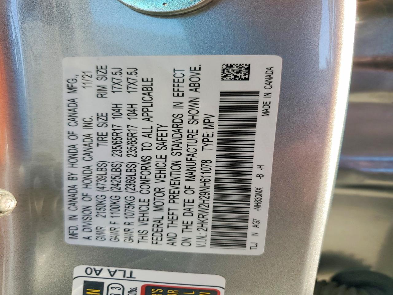 2022 HONDA CRV