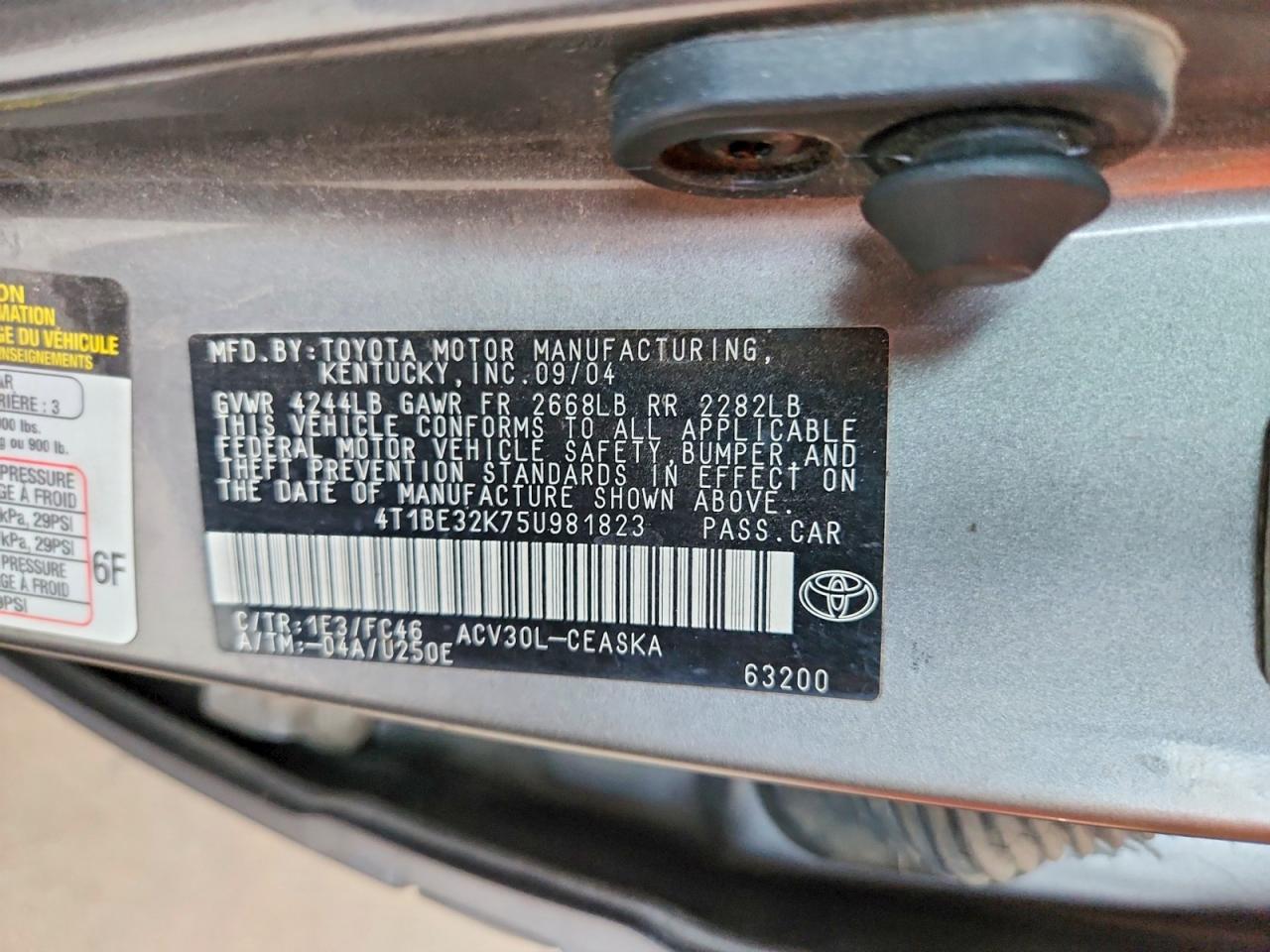 2005 TOYOTA CAMRY