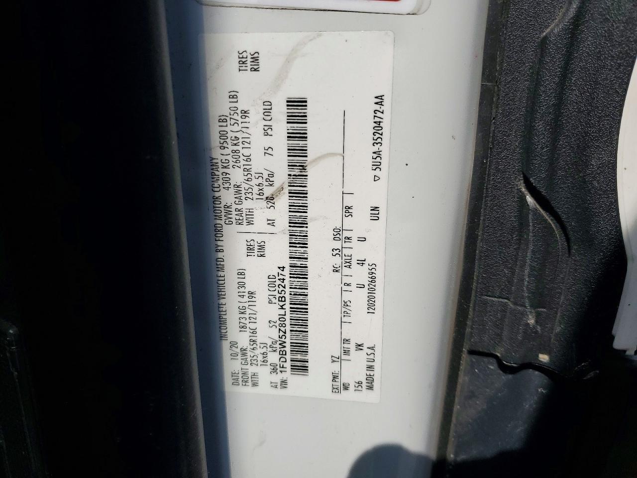 2020 FORD TRANSIT
