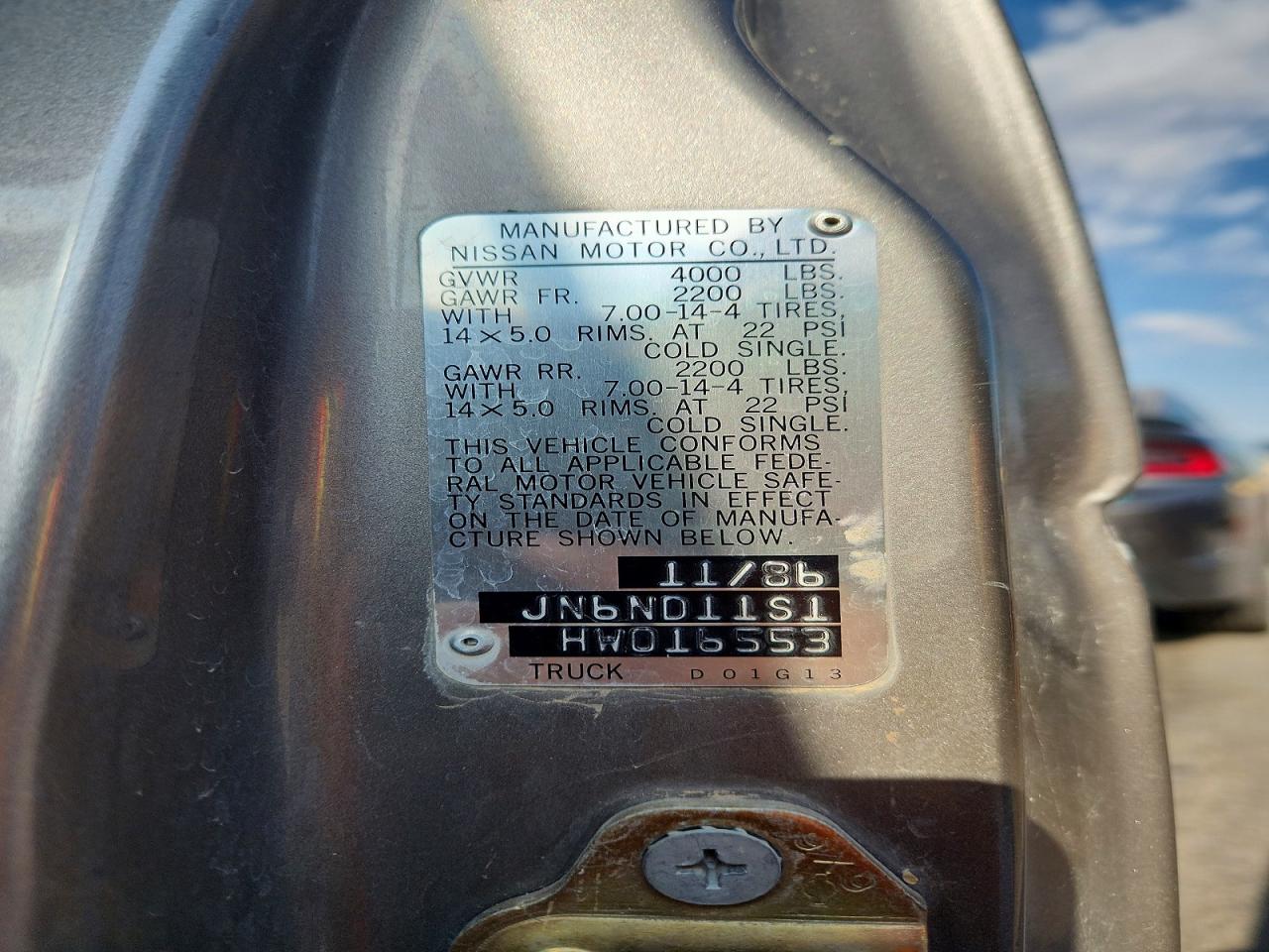 1987 NISSAN D21