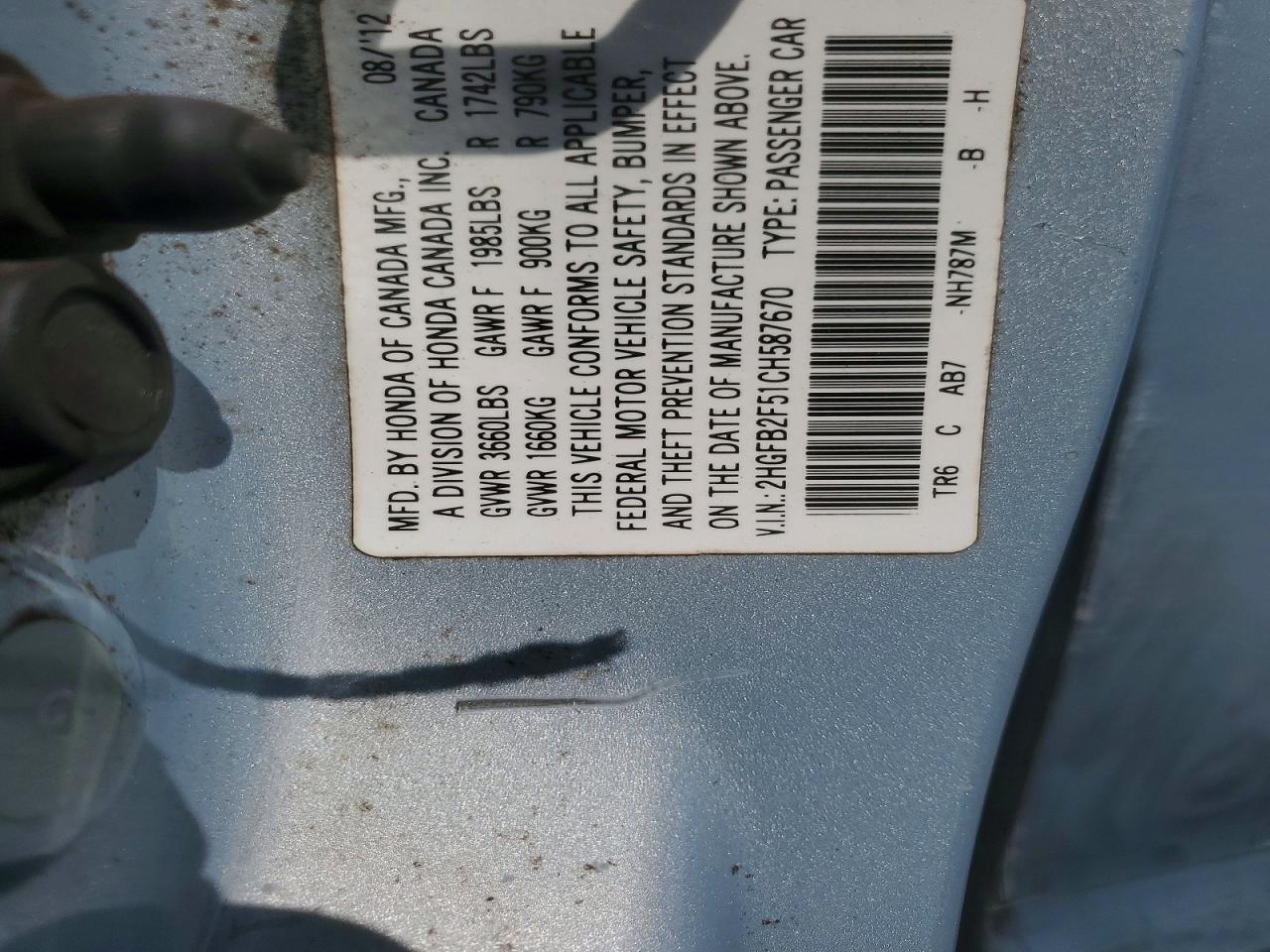 2012 HONDA CIVIC