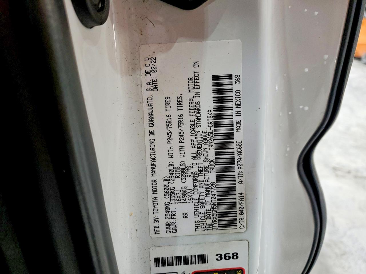 2022 TOYOTA TACOMA