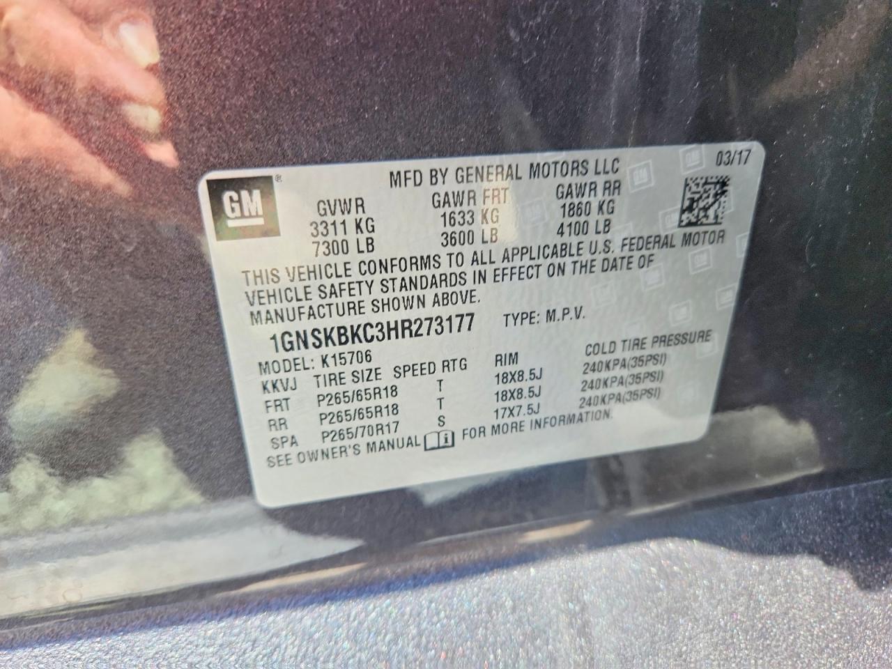 2017 CHEVROLET TAHOE