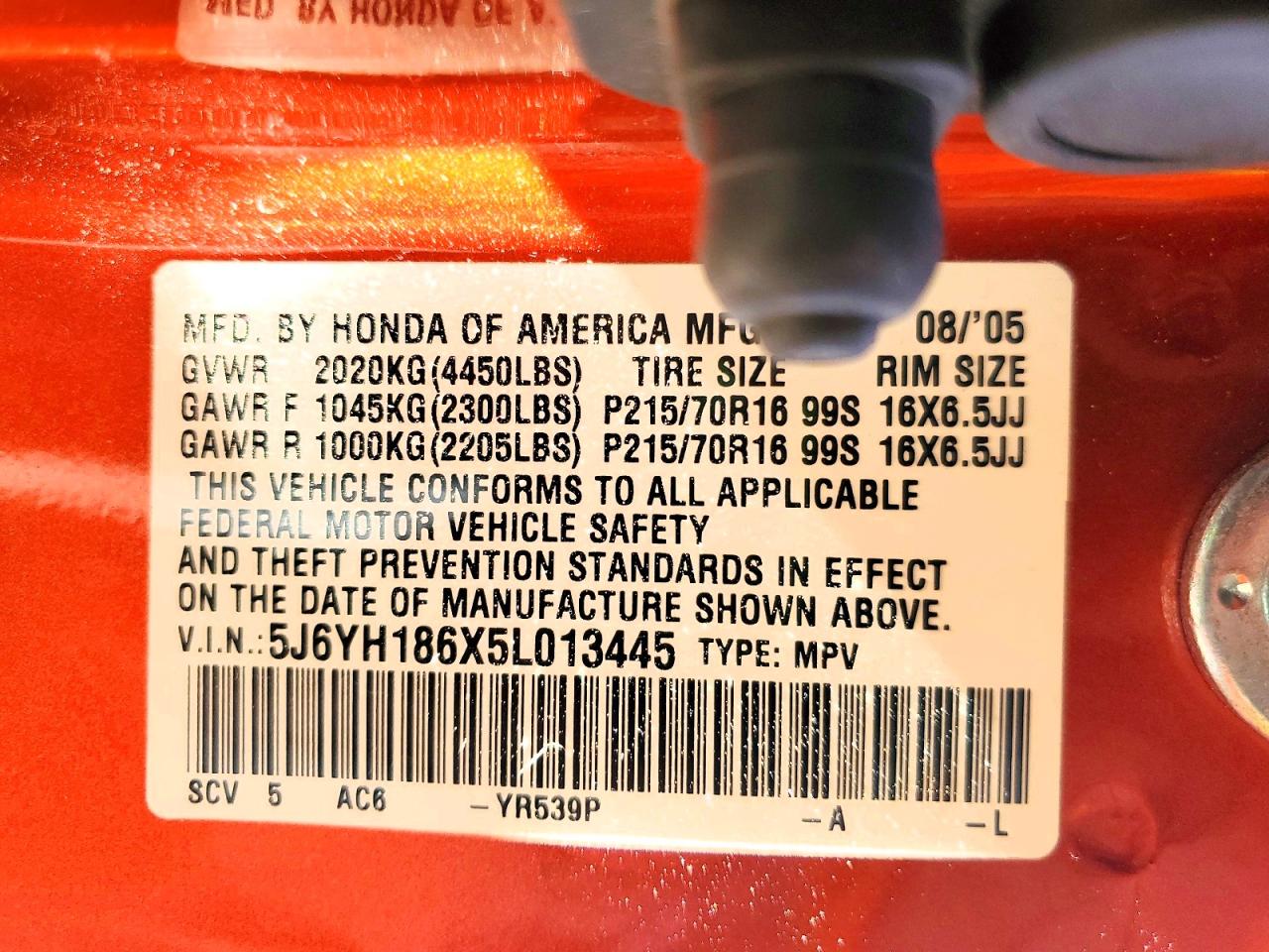 2005 HONDA ELEMENT
