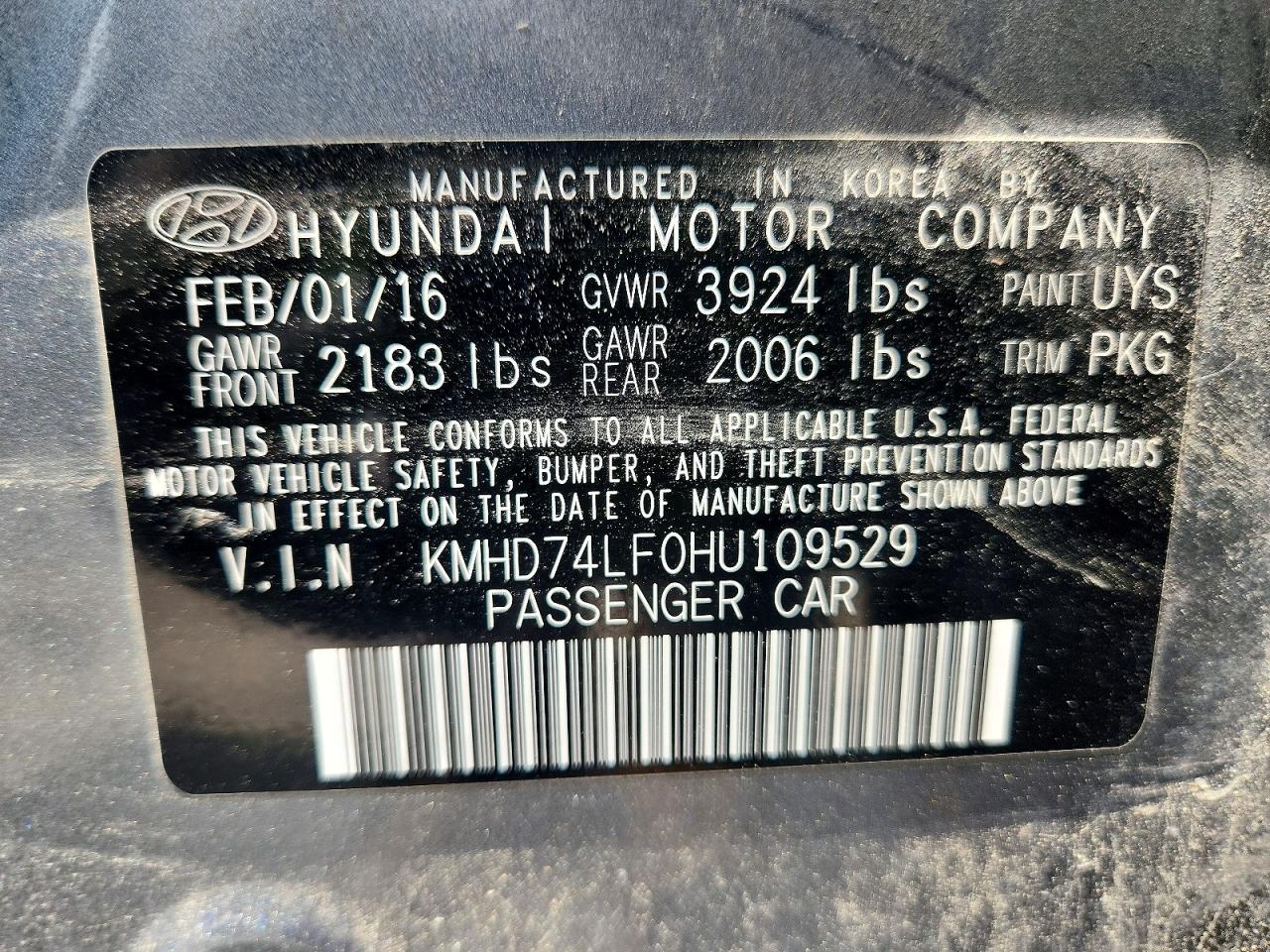 2017 HYUNDAI ELANTRA