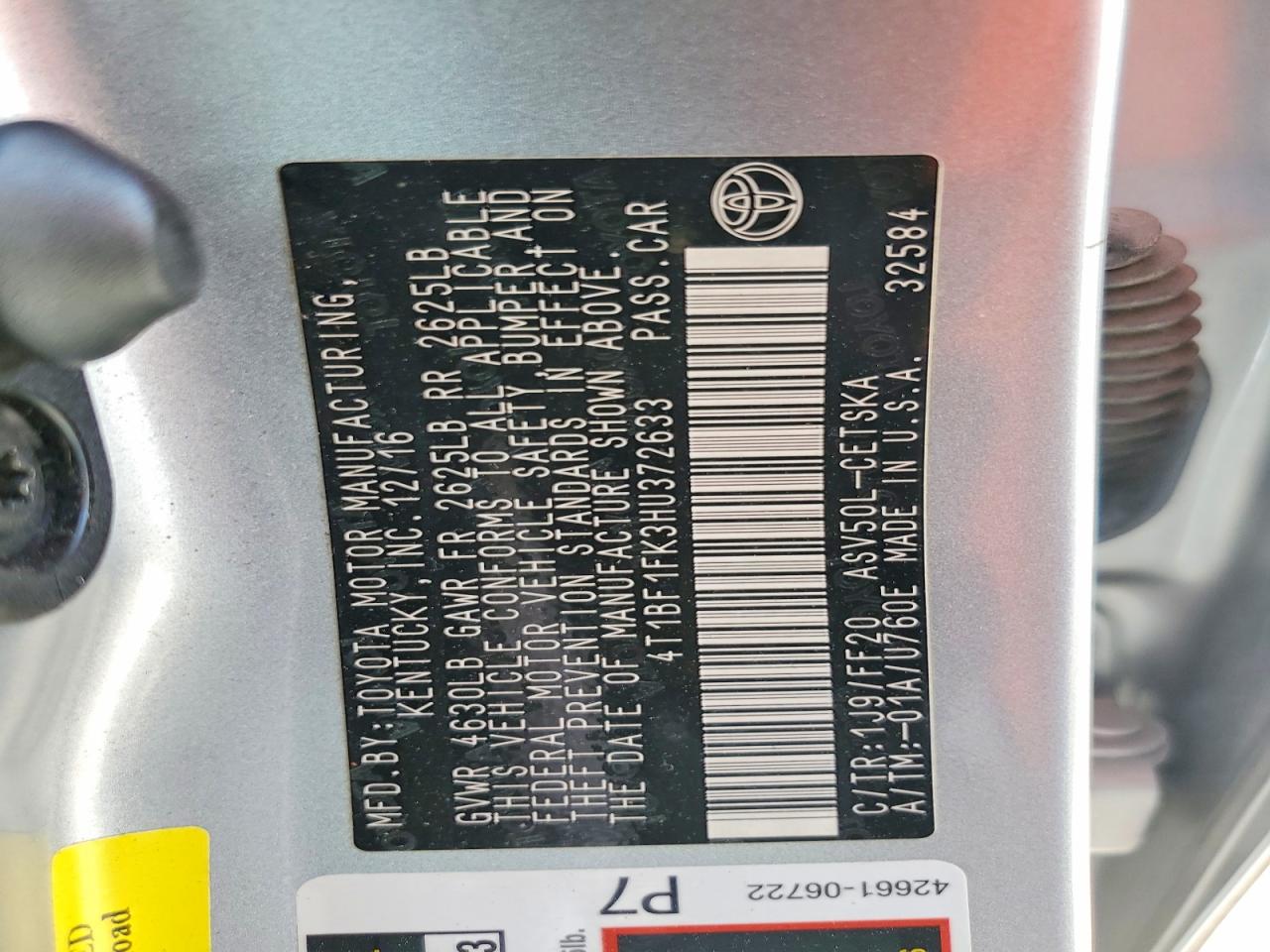 2017 TOYOTA CAMRY