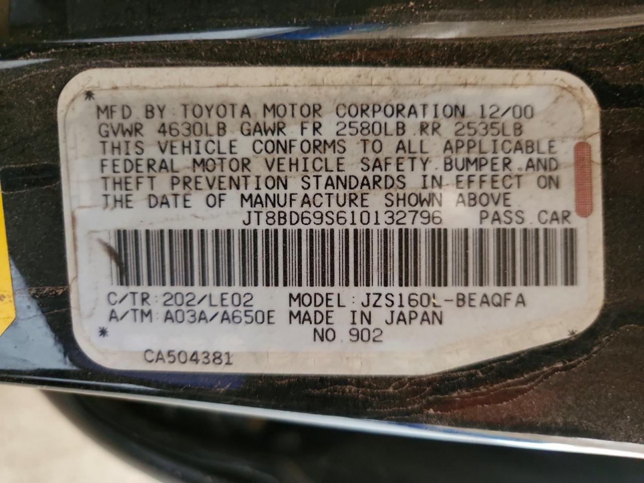 2001 LEXUS GS300