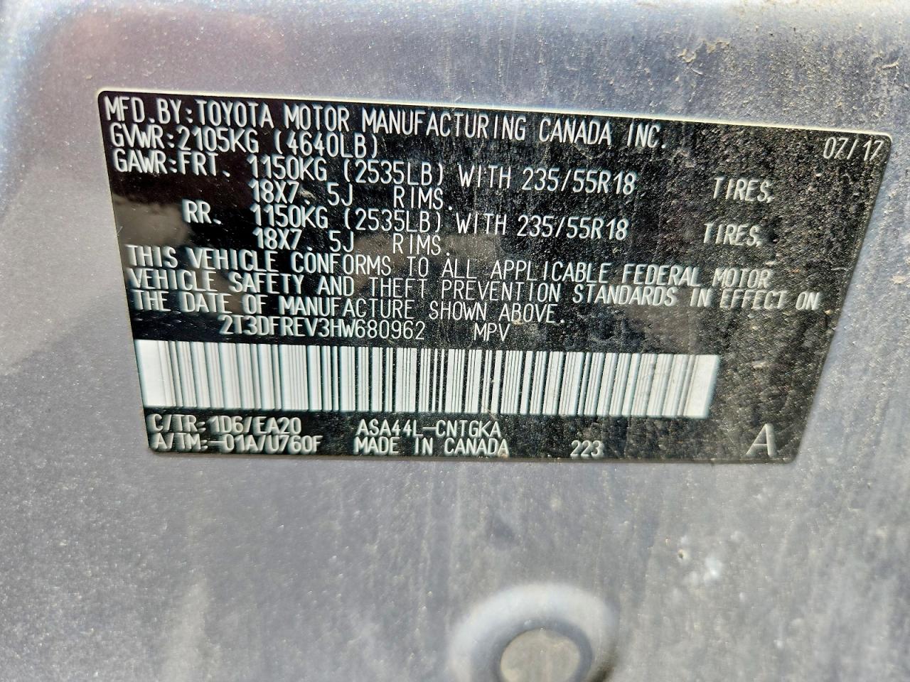 2017 TOYOTA RAV4