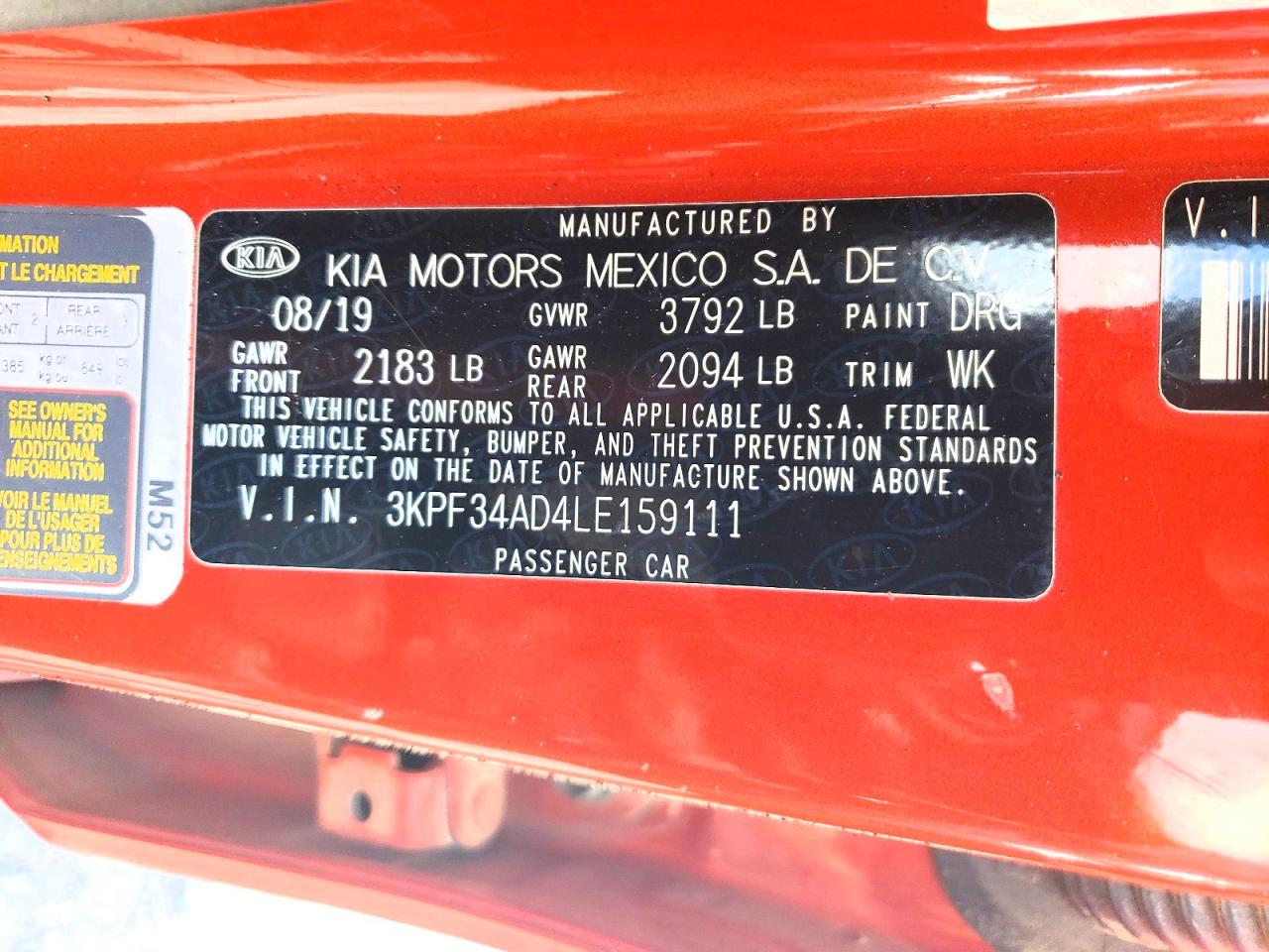 2020 KIA FORTE
