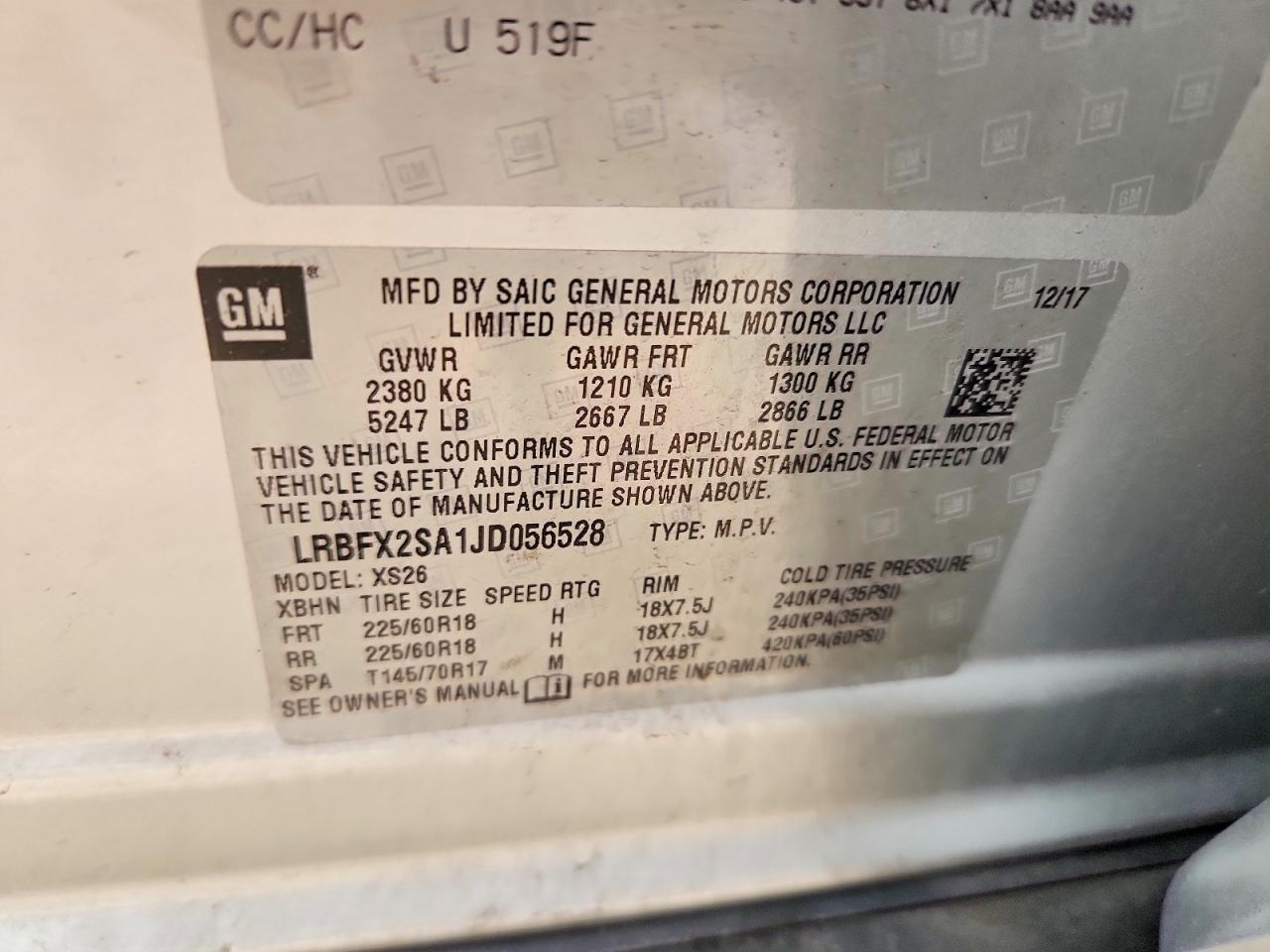 2018 BUICK ENVISION
