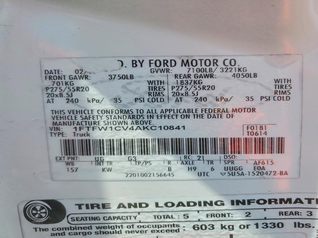 2010 FORD F150