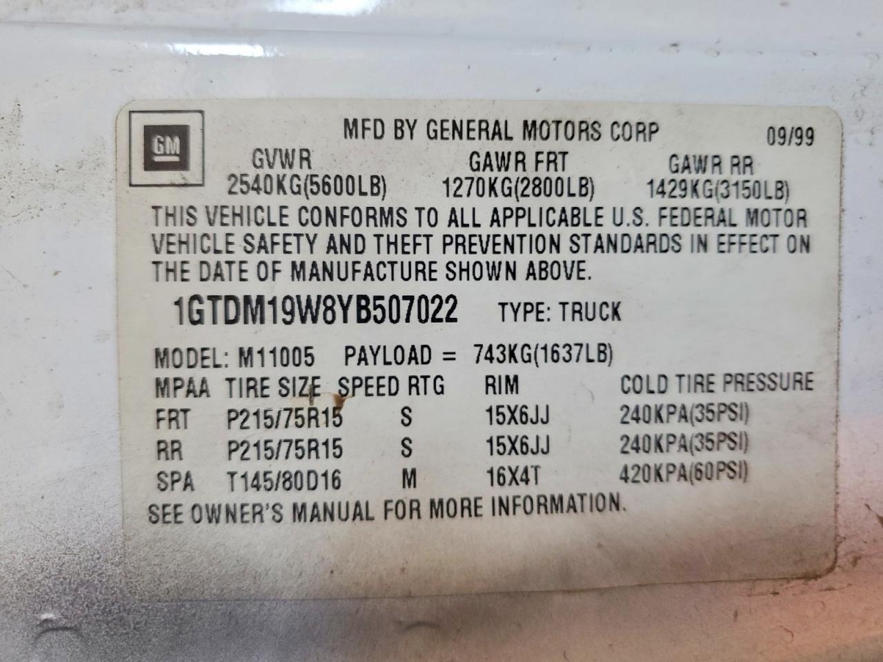 2000 GMC SAFARI