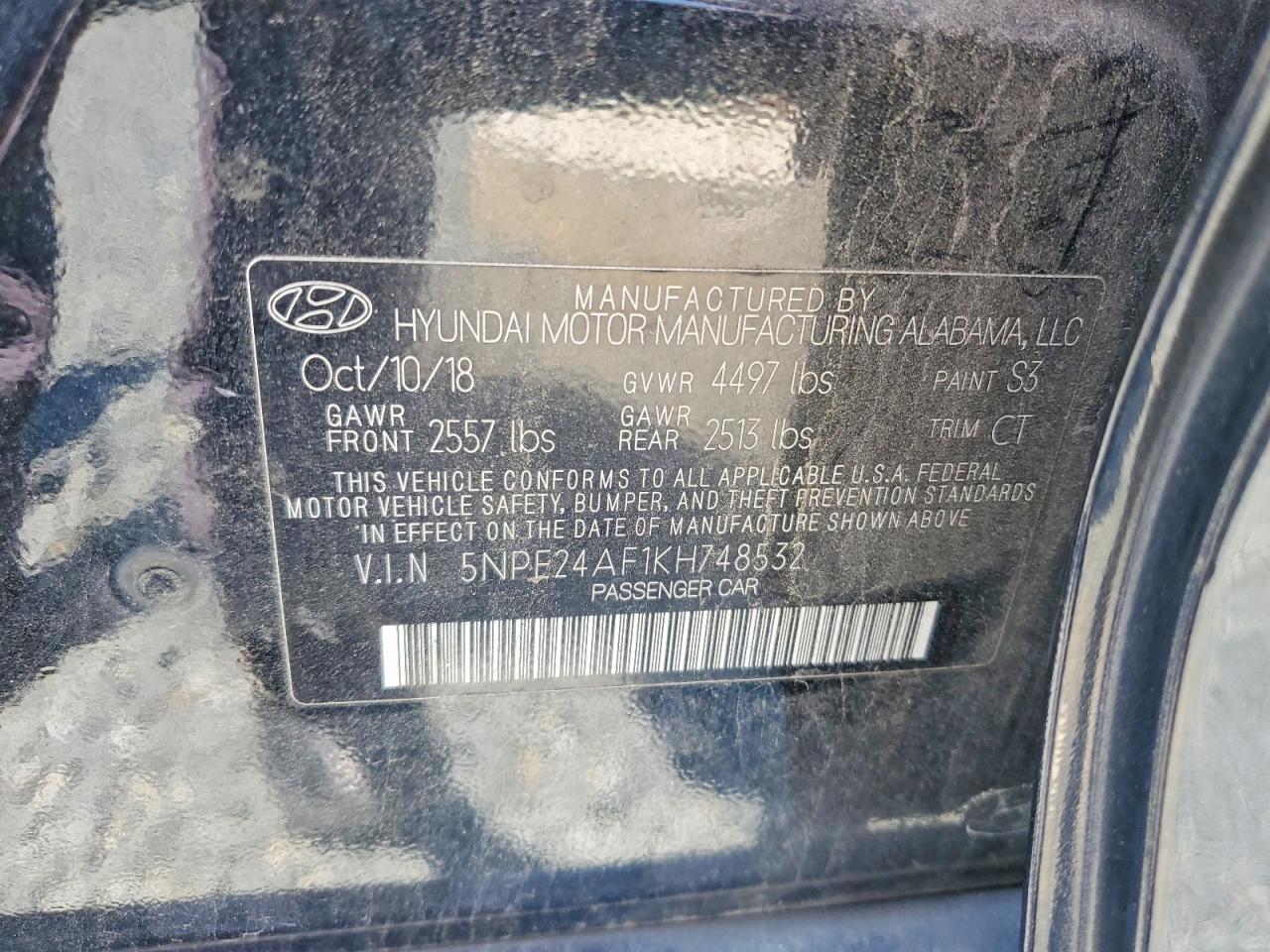 2019 HYUNDAI SONATA
