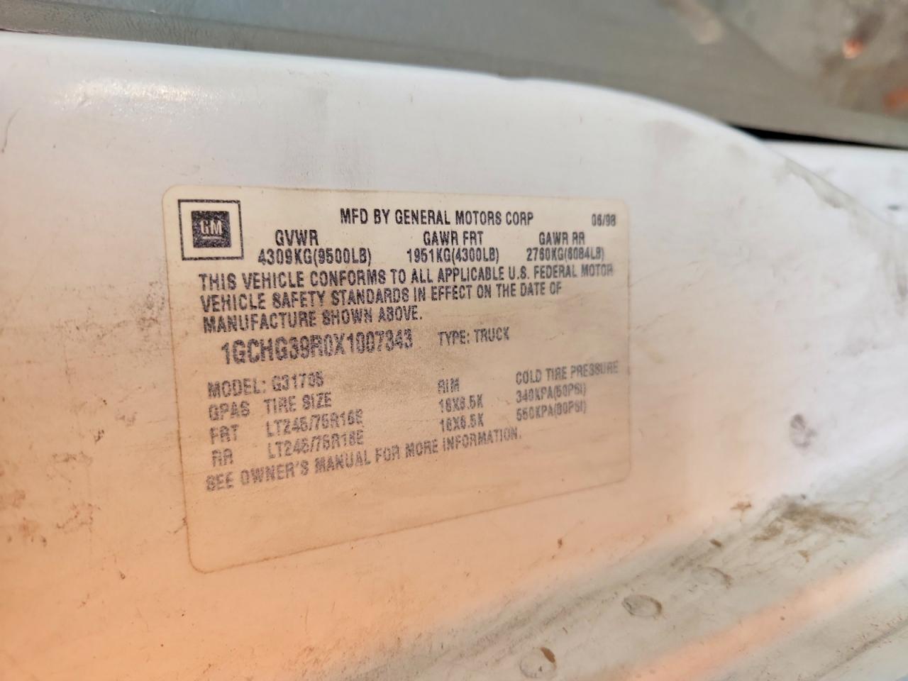 1999 CHEVROLET EXPRESS
