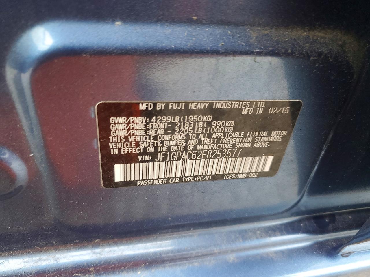 2015 SUBA IMPREZA