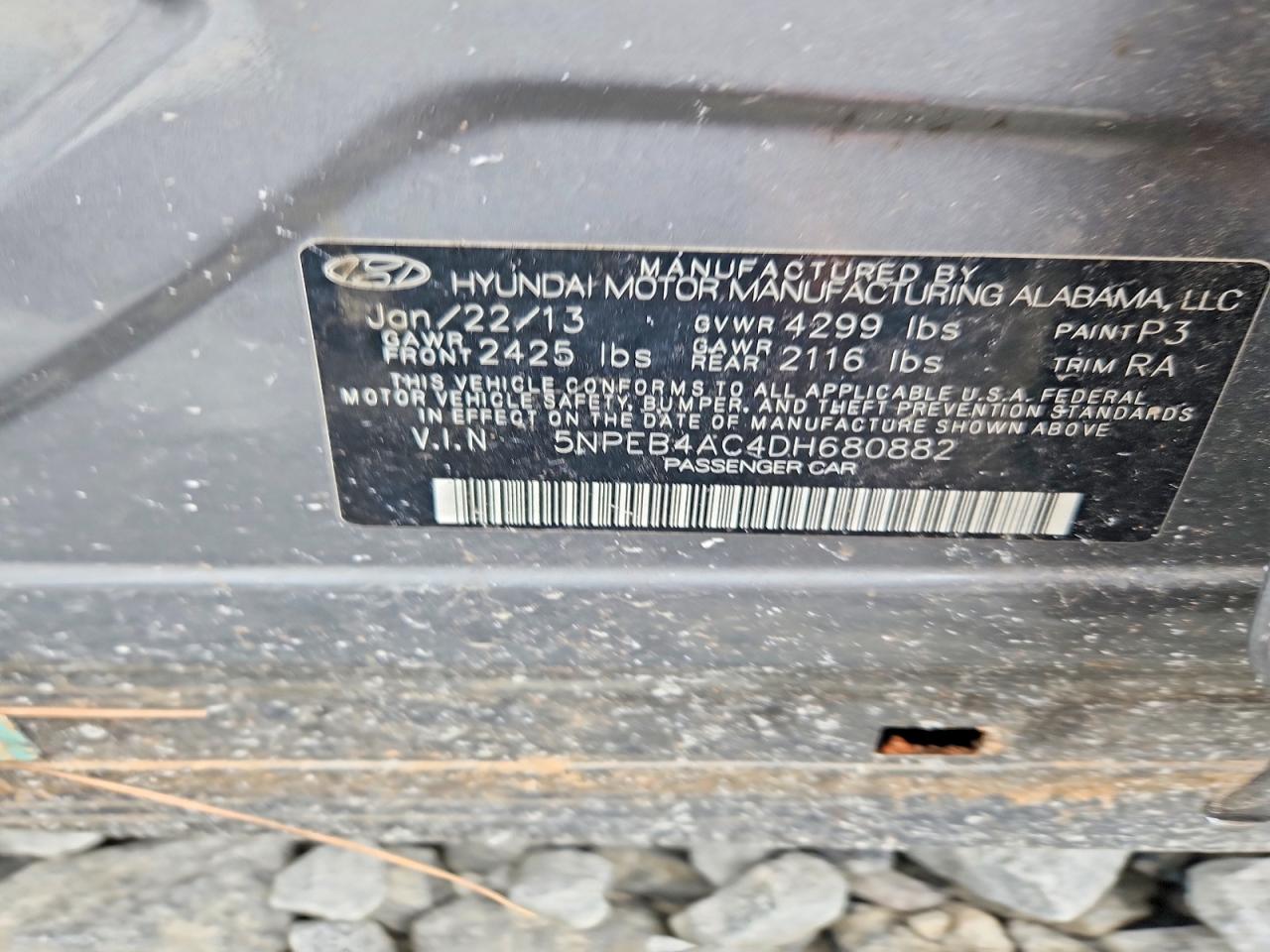 2013 HYUNDAI SONATA