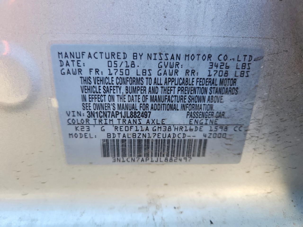 2018 NISSAN VERSA