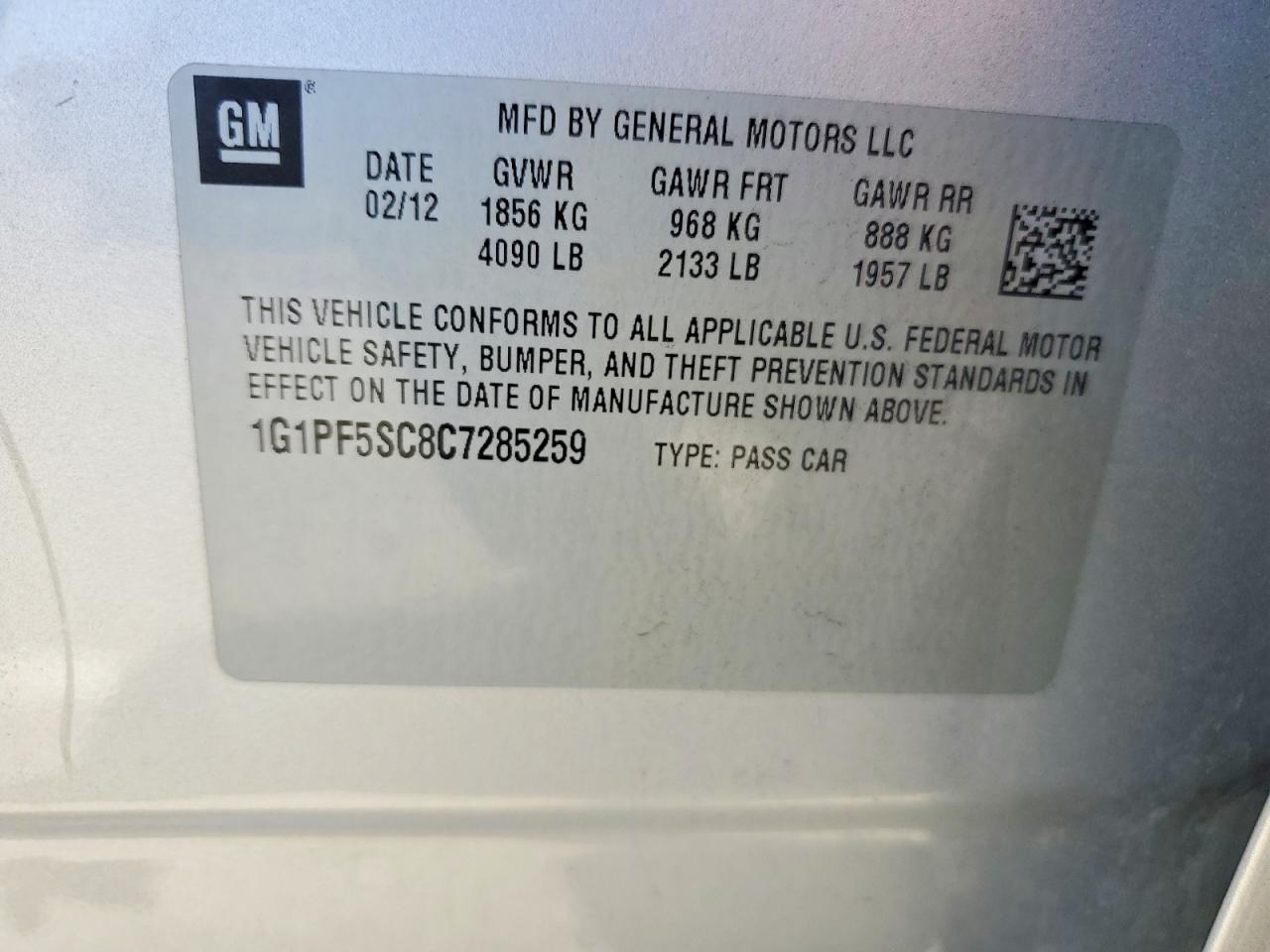 2012 CHEVROLET CRUZE