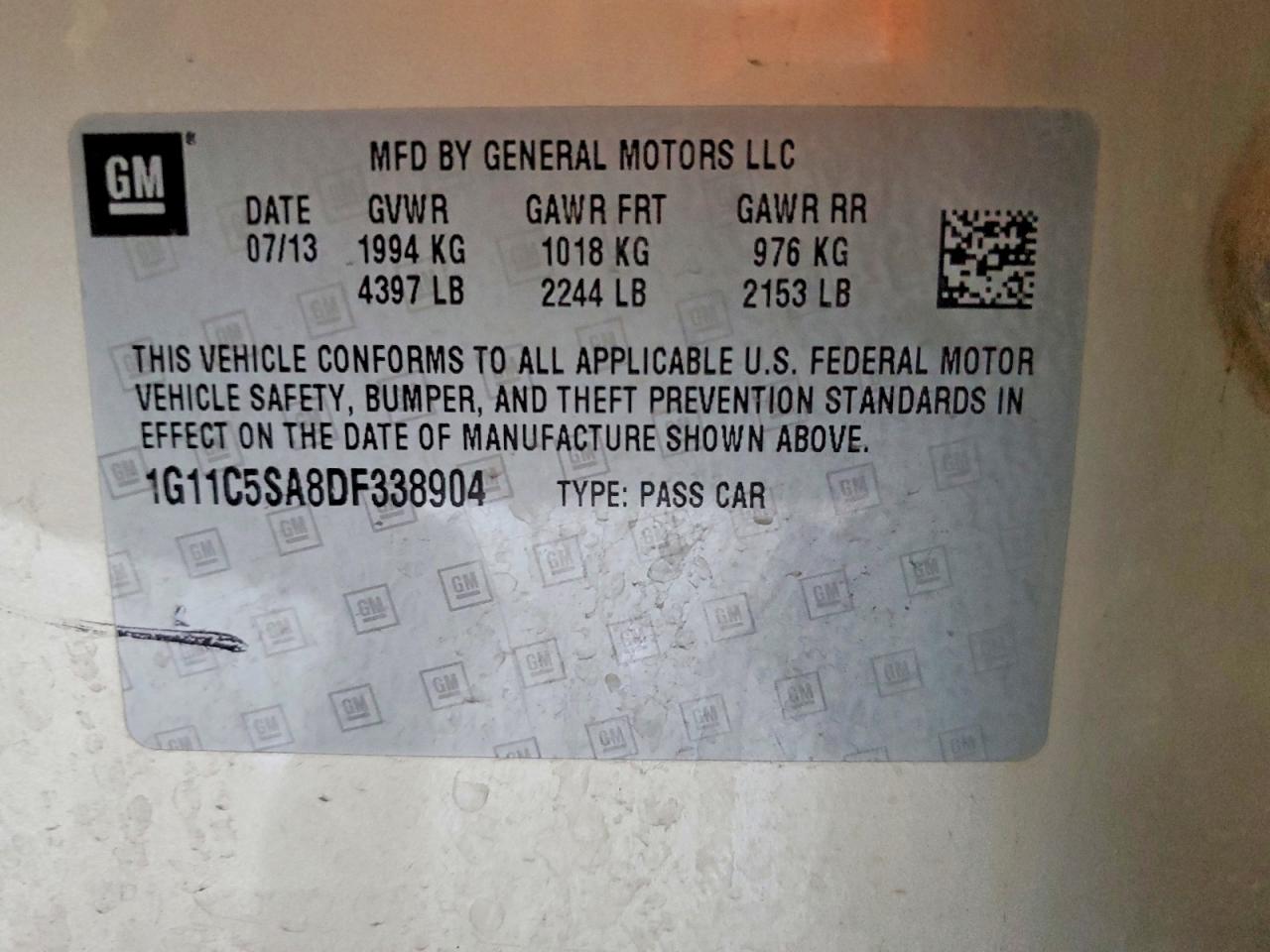2013 CHEVROLET MALIBU