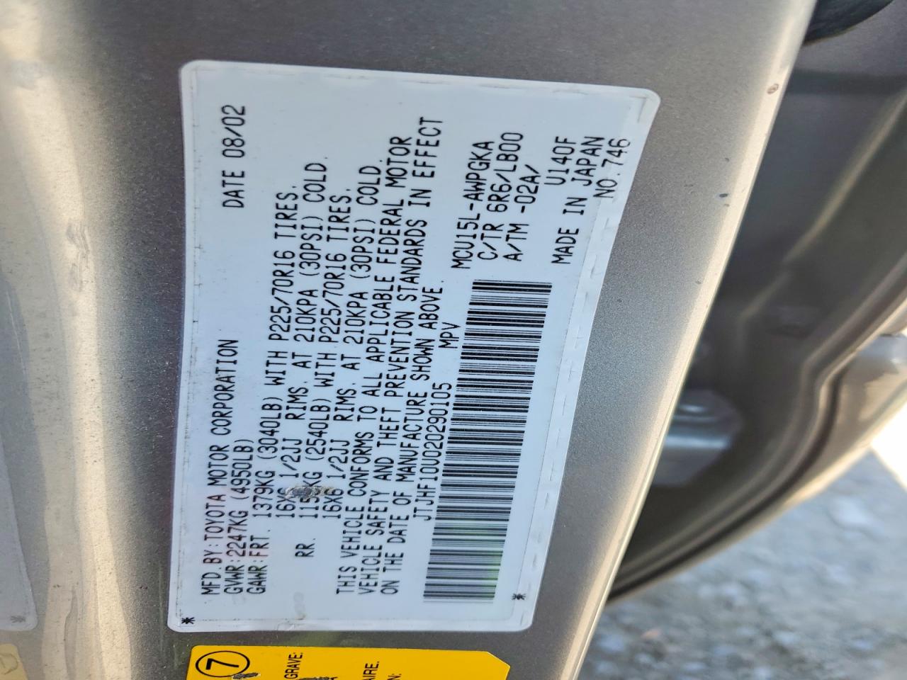 2002 LEXUS RX300
