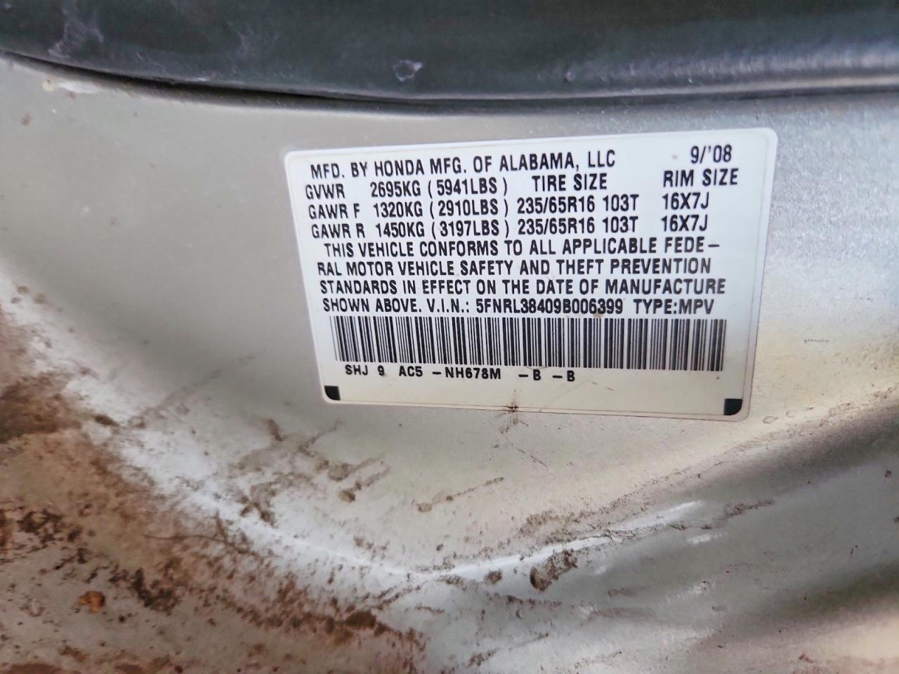 2009 HONDA ODYSSEY