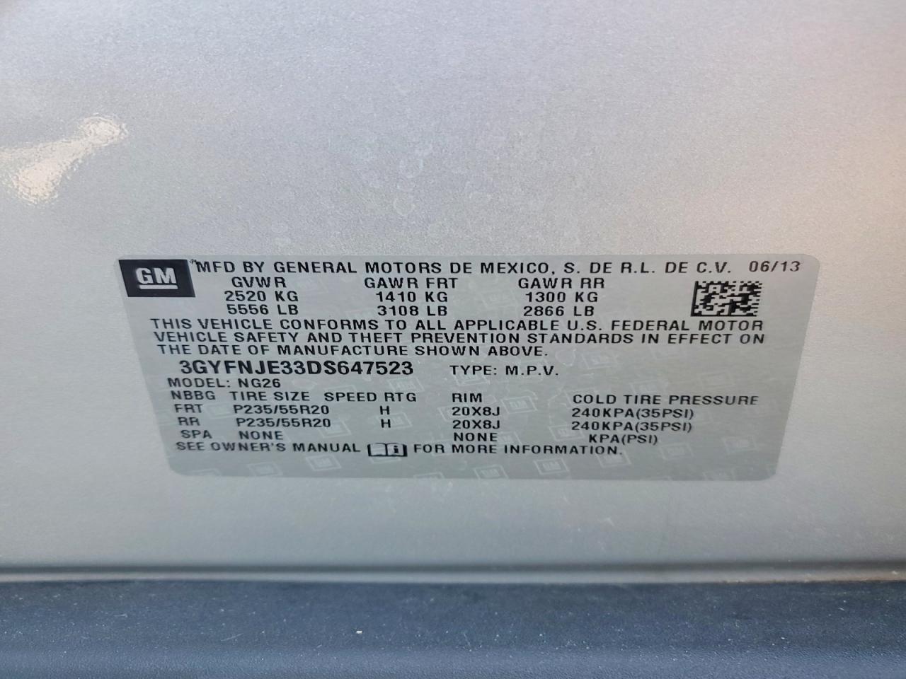 2013 CADILLAC SRX