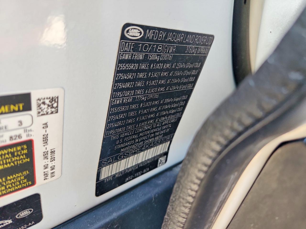 2019 LAND ROVER RANGEROVER