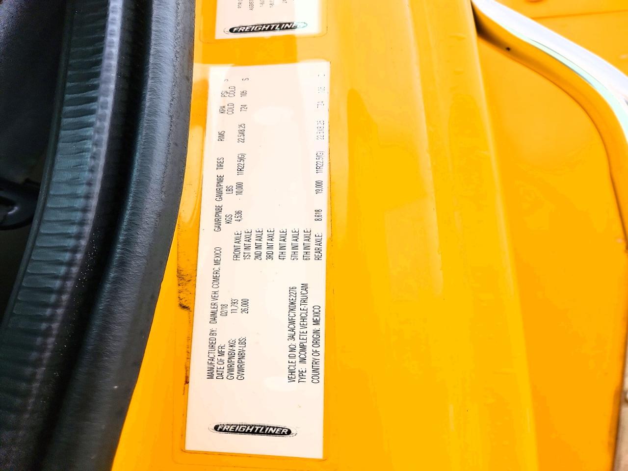 2019 FRHT - FREIGHTLINER ALL OTHER