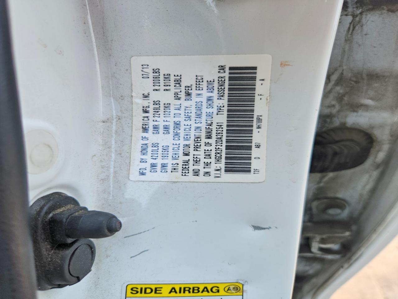 2013 HONDA ACCORD
