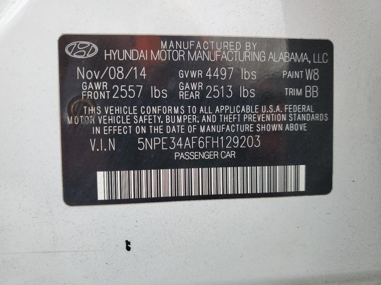 2015 HYUNDAI SONATA