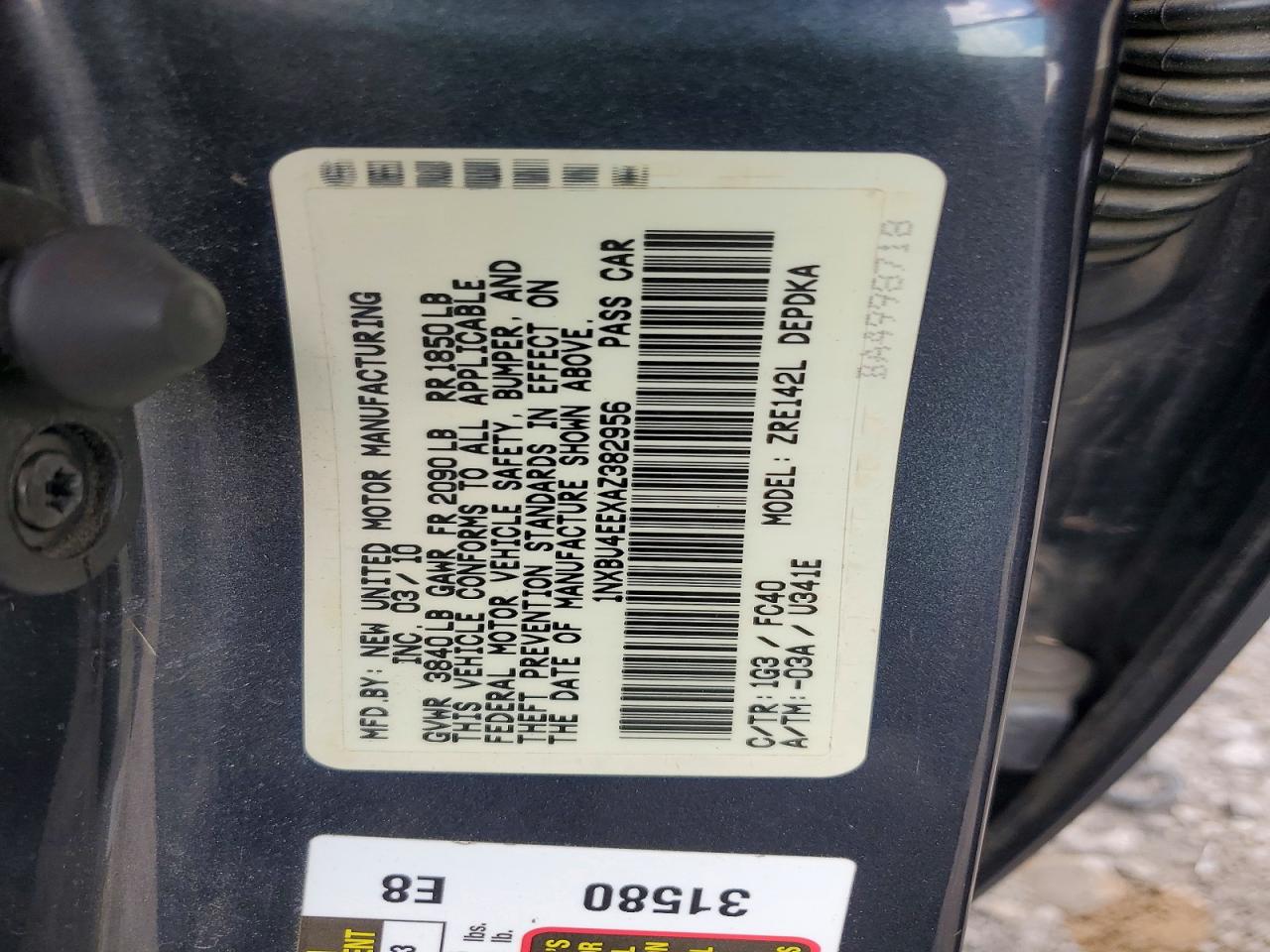 2010 TOYOTA COROLLA