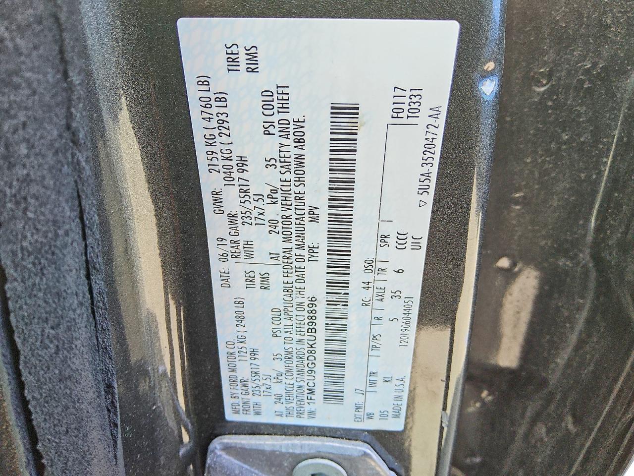 2019 FORD ESCAPE
