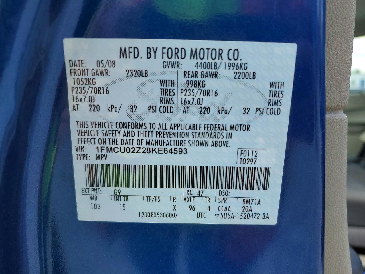 2008 FORD ESCAPE