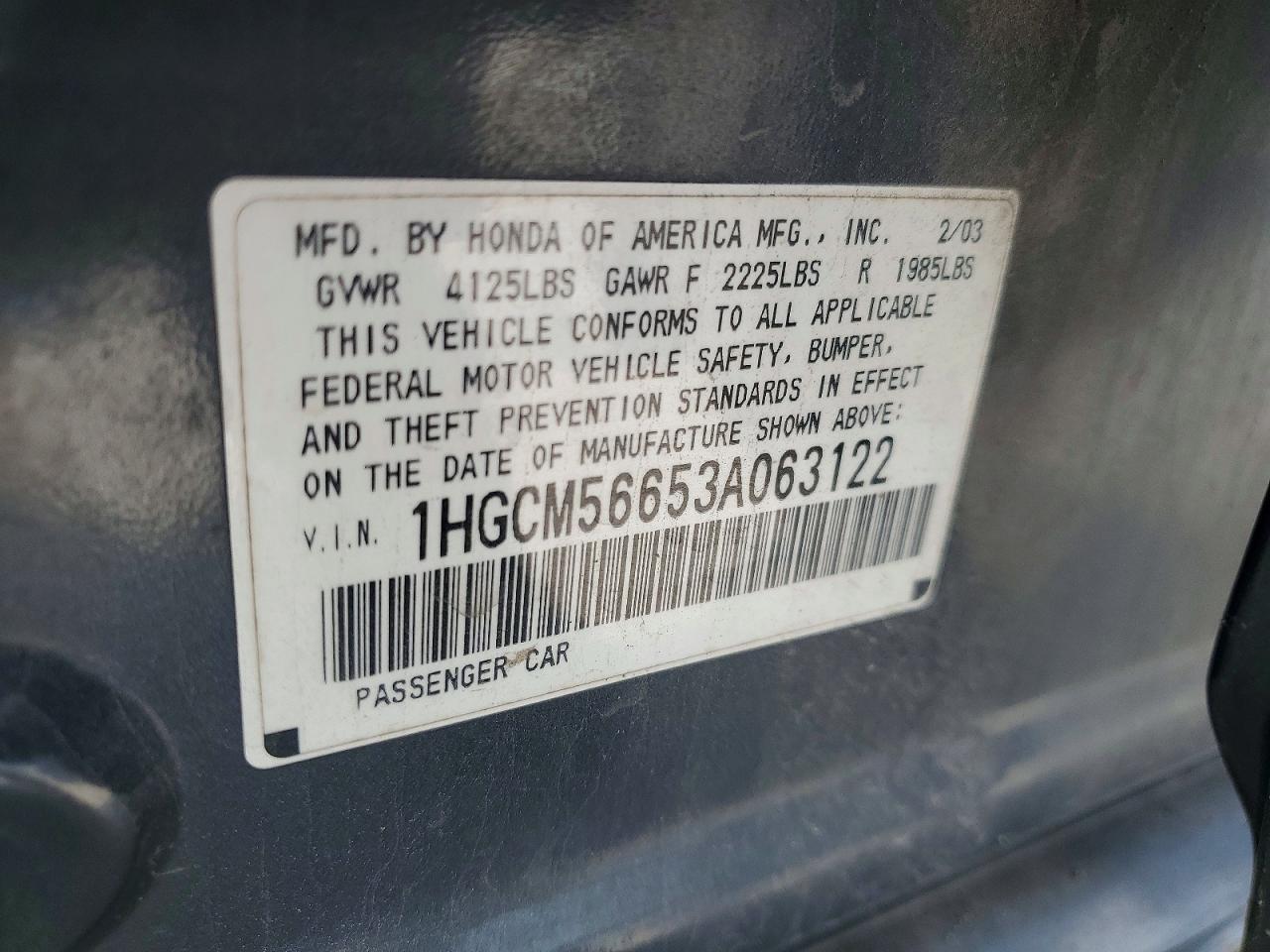 2003 HONDA ACCORD