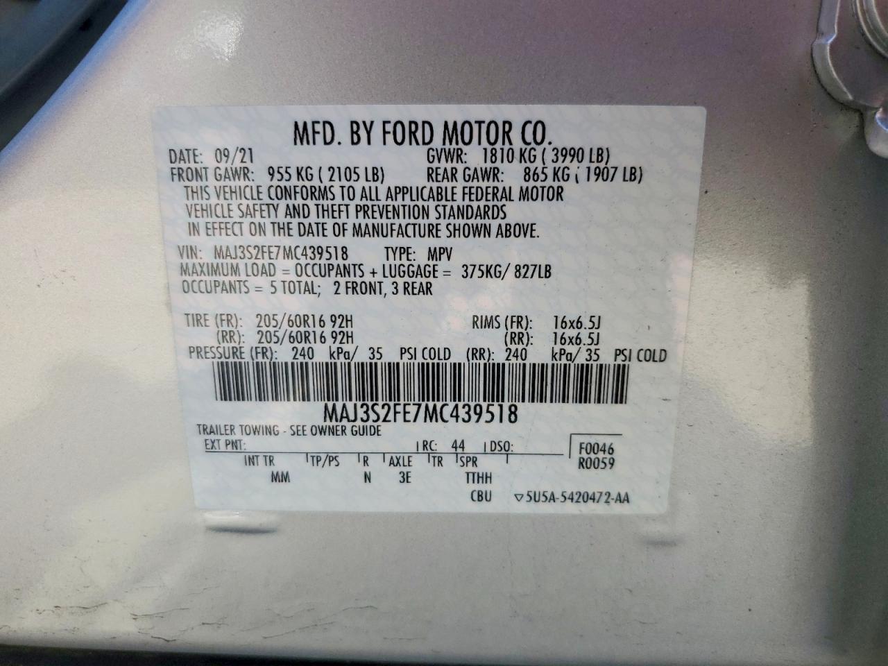 2021 FORD ECOSPORT