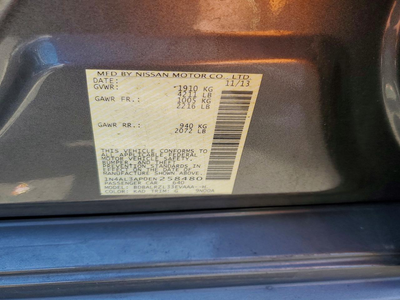 2014 NISSAN ALTIMA