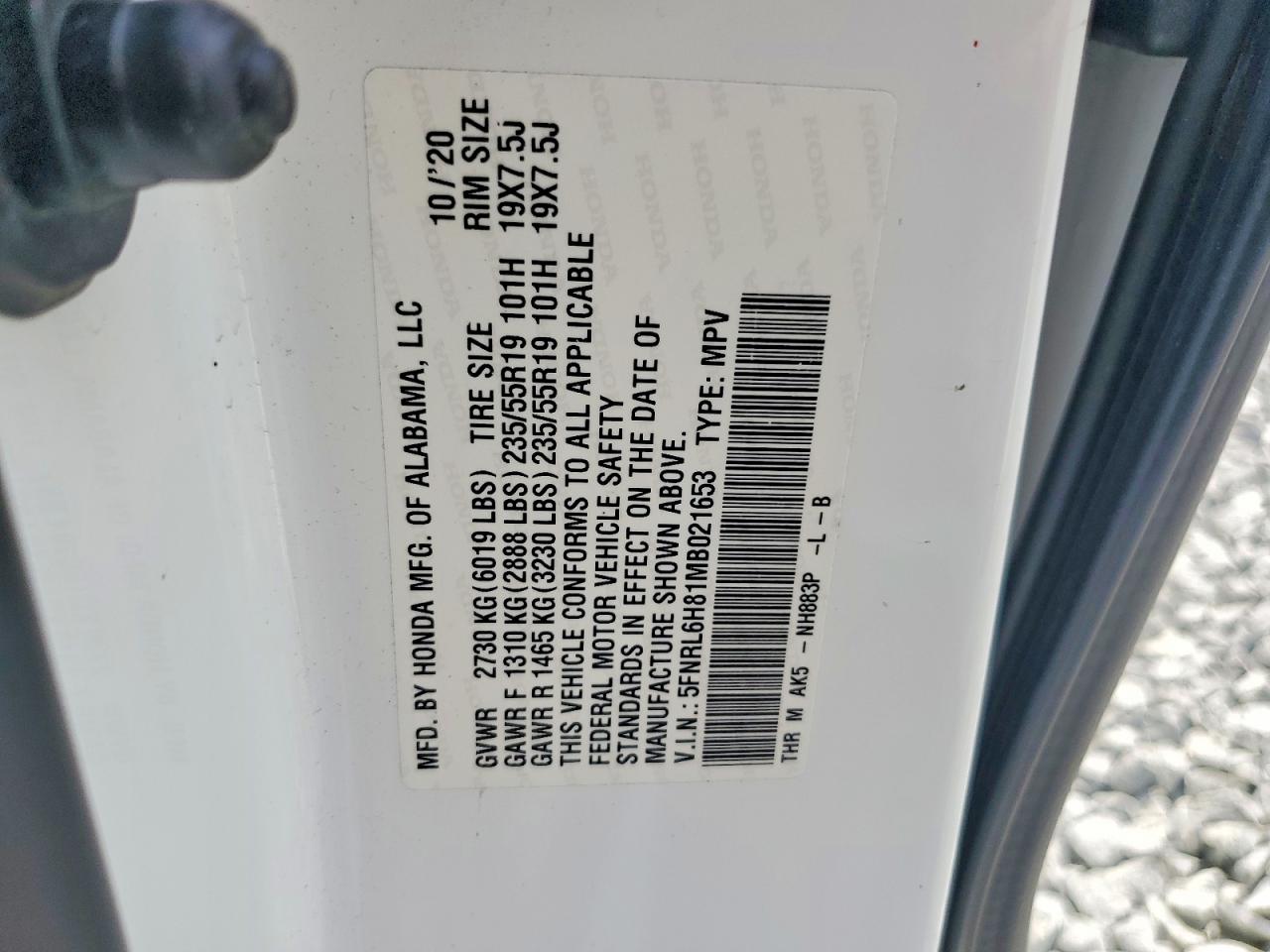 2021 HONDA ODYSSEY