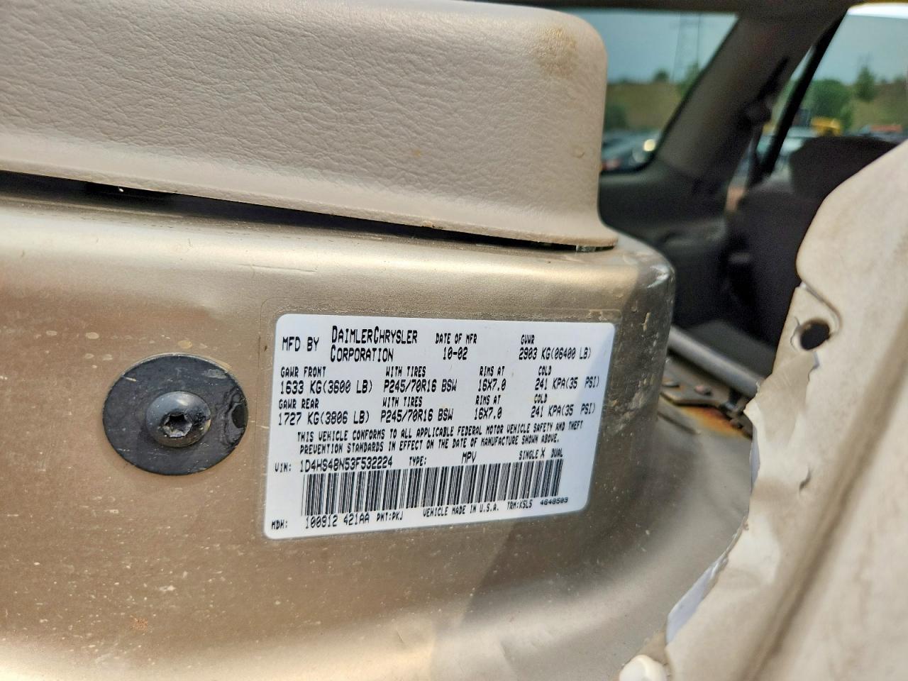 2003 DODGE DURANGO