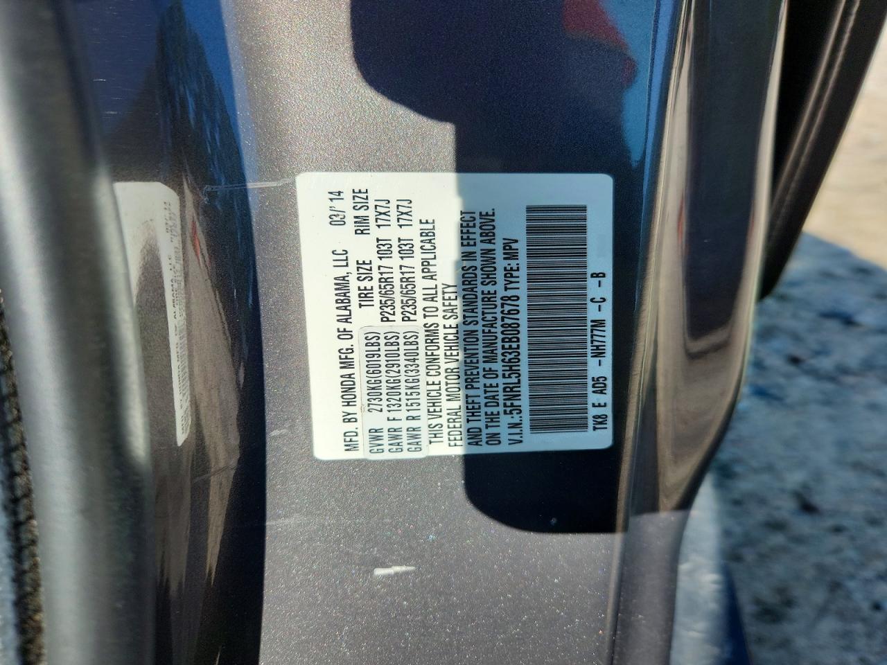 2014 HONDA ODYSSEY