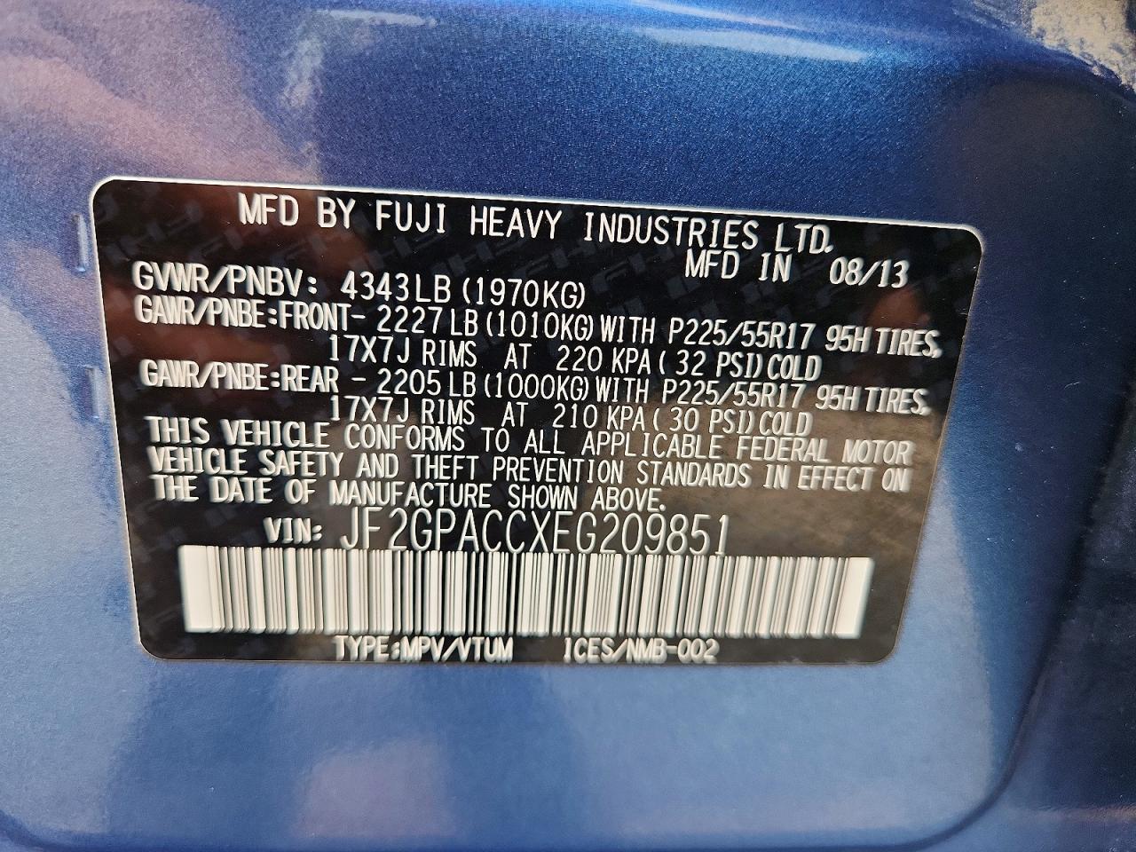 2014 SUBARU XV