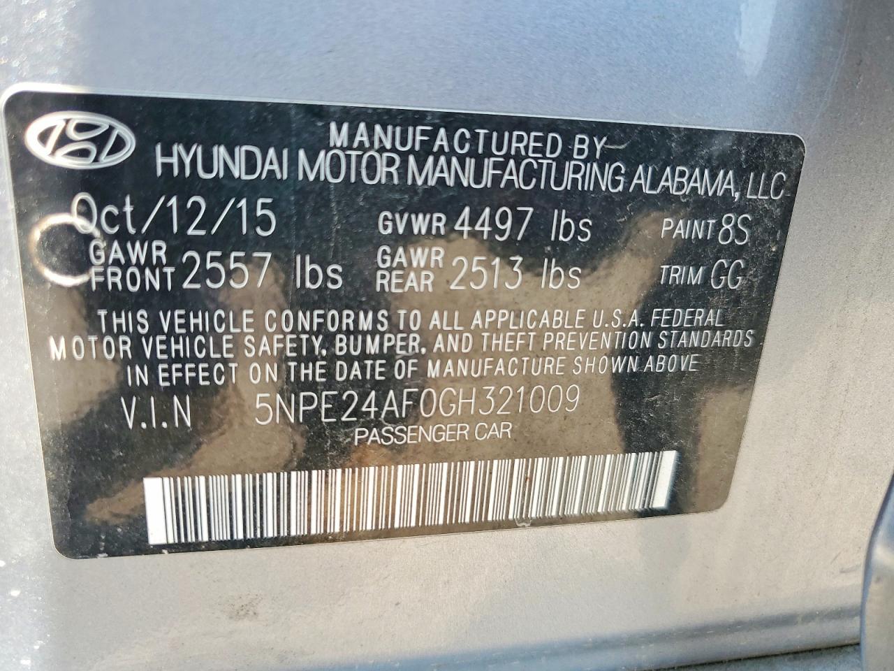 2016 HYUNDAI SONATA
