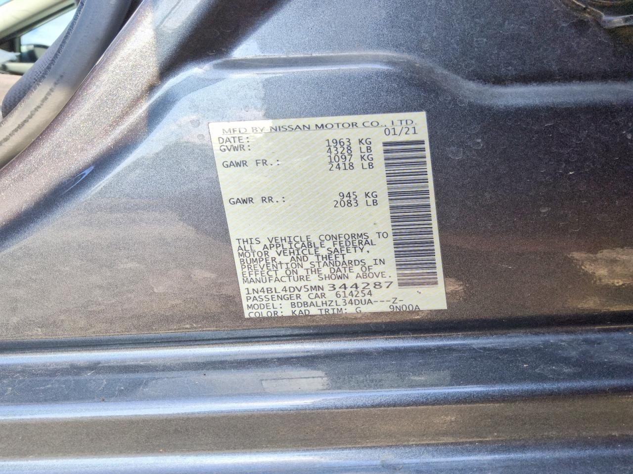 2021 NISSAN ALTIMA