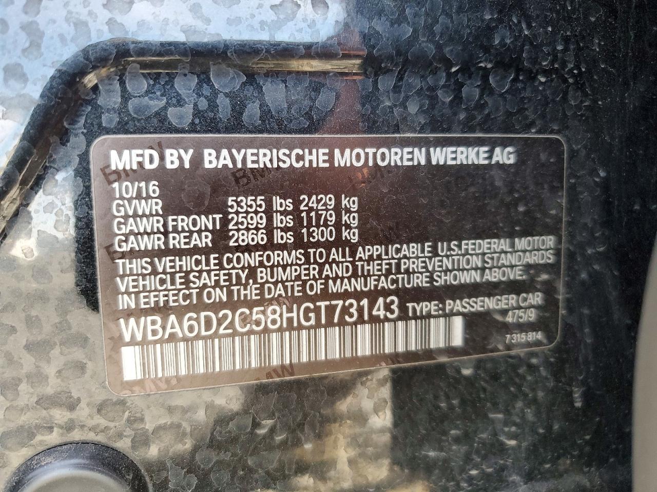 2017 BMW 6 SERIES